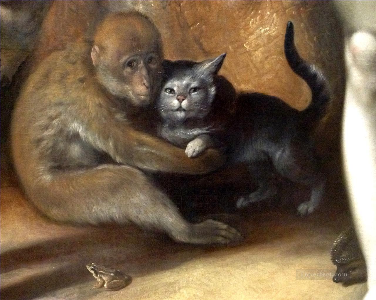 Cornelis Cornelisz van Haarlem Der Fall des Mannes Affe Katze Frosch Hedgehog Ölgemälde